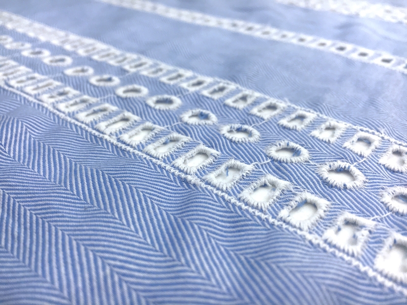 Japanese Cotton Eyelet over Herringbone1
