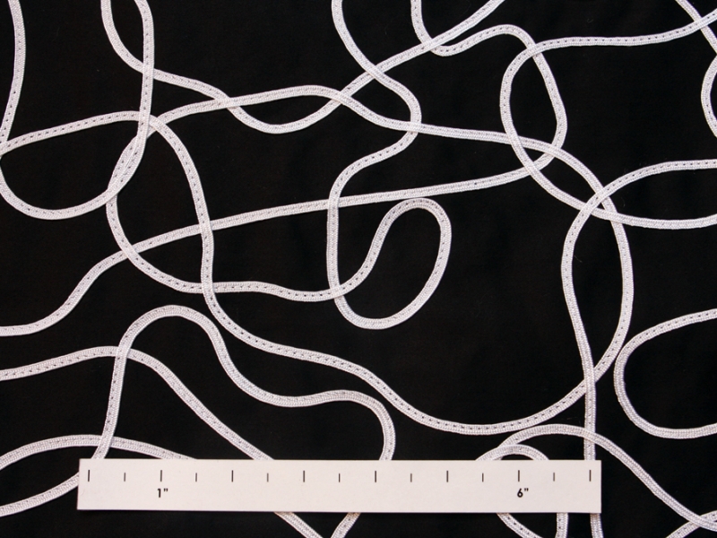 Ribbon Embroidered Cotton Lycra0