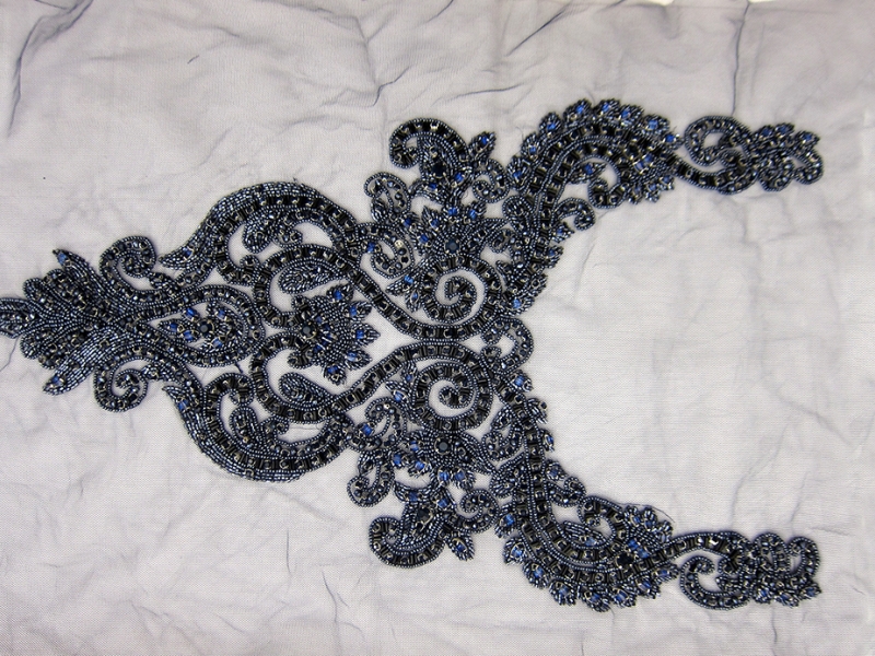 Cleo Beaded Crystal Bodice on Midnight Navy Tulle0