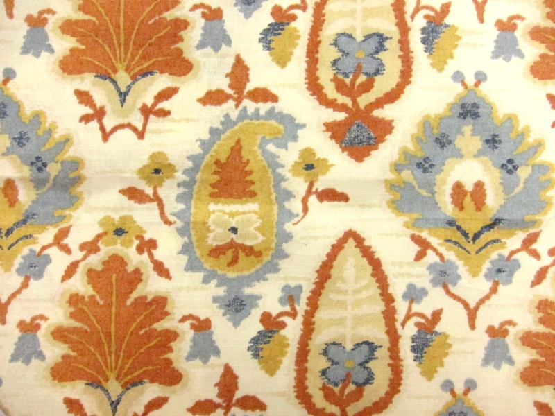 Cotton and Linen Blend Print0