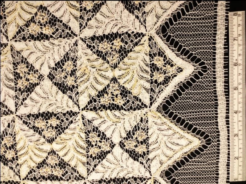 Beaded Embroidered Chantilly Lace0