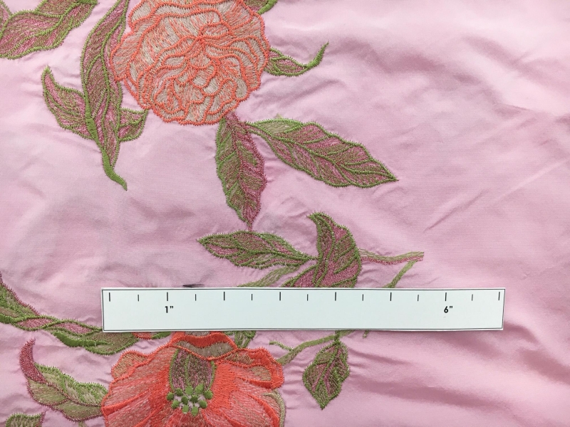 Metallic Embroidered Silk Shantung with Roses1