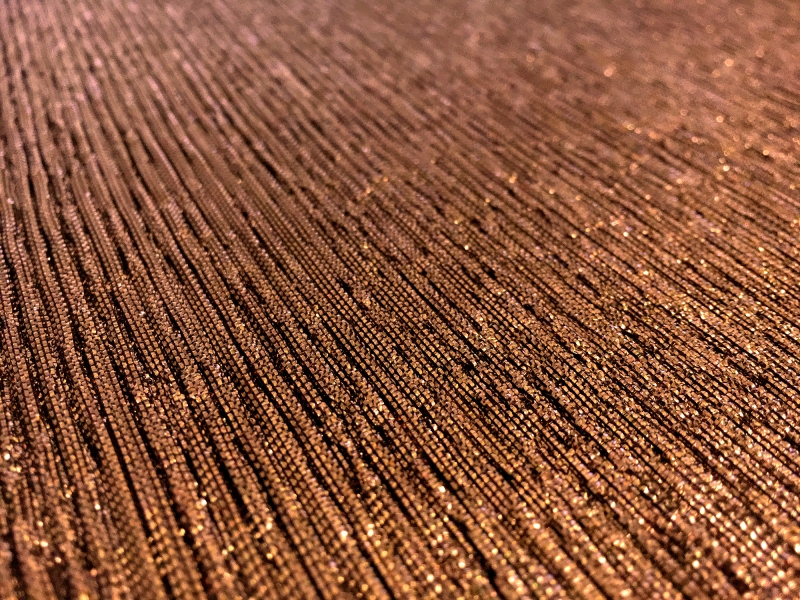 Metallic Organza Pleated Cloqué in Rust1