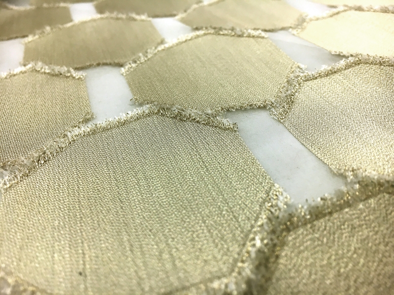 Metallic Geometric Burnout Silk Organza2