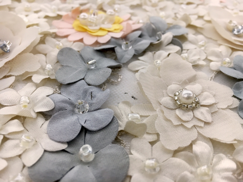 Appliqued Flowers on Beaded Illusion1