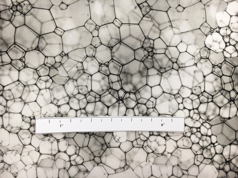 Printed Silk Gazar with Abstract Bubble Geometric Print1