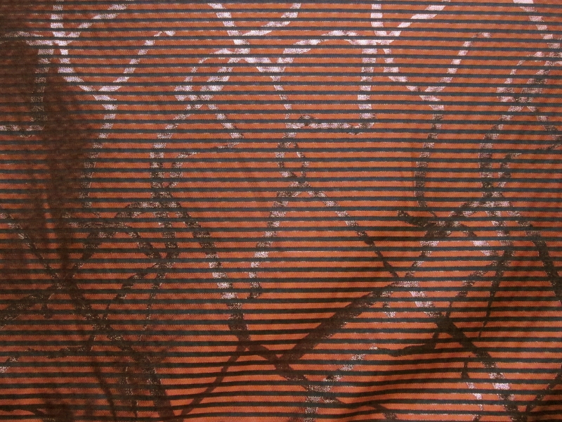 Silk Blend Metallic Stripe Organza0