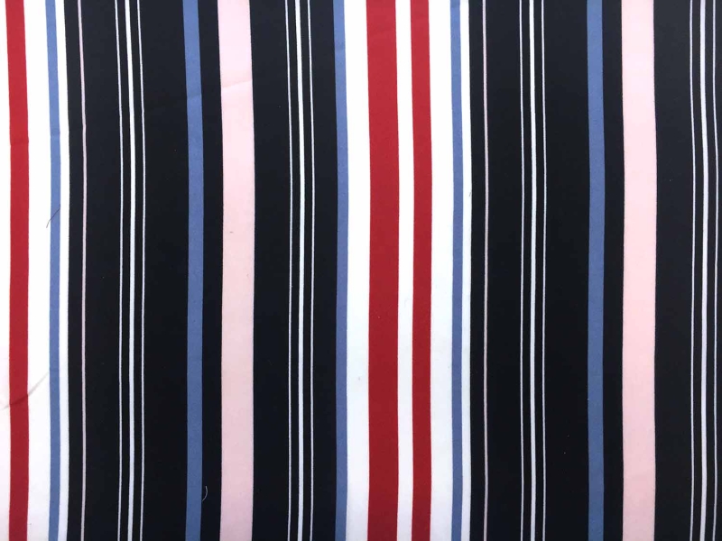 Poly Georgette Bar Code Stripe Print0
