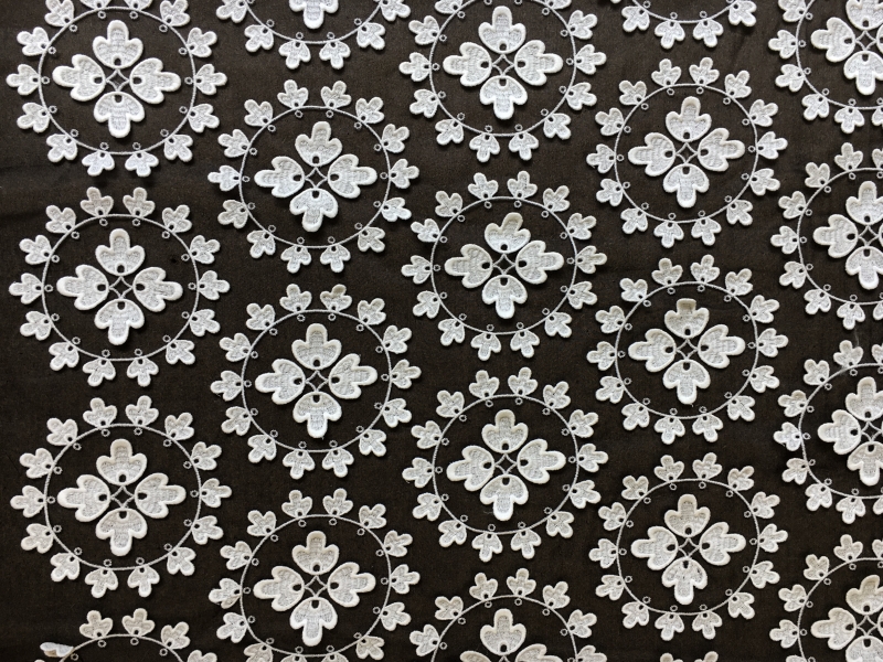 Forster Rohner Embroidered and Appliquéd Flowers on Silk Organza 0