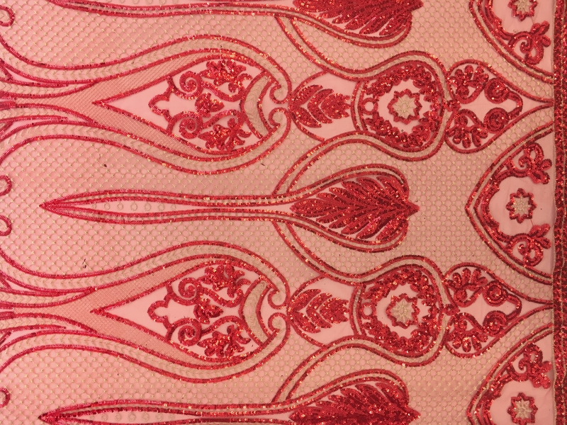 Sequins on Tulle with Ornate Art Nouveau Patterns0