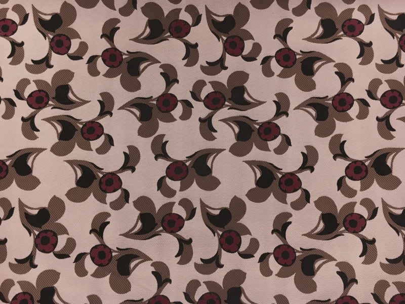 Silk Damask with Medieval Floral Motifs0