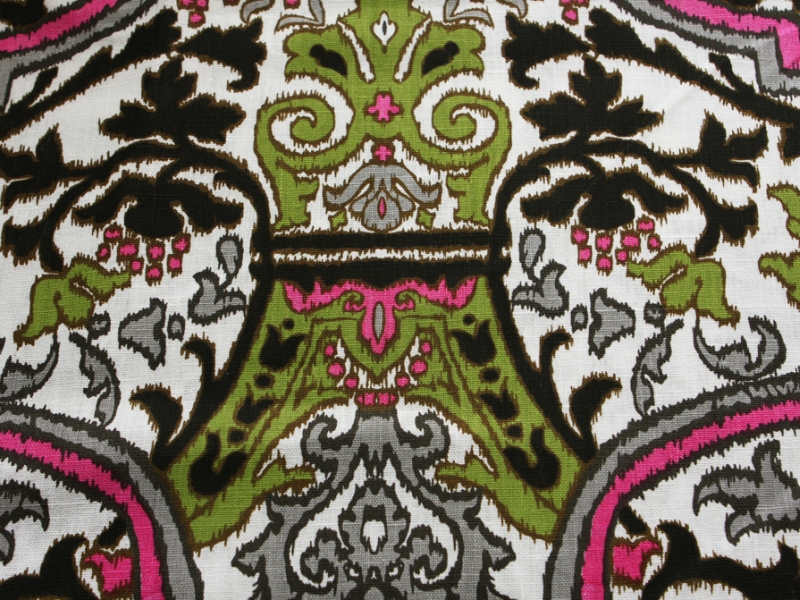 Linen Upholstery Ornamental Print0