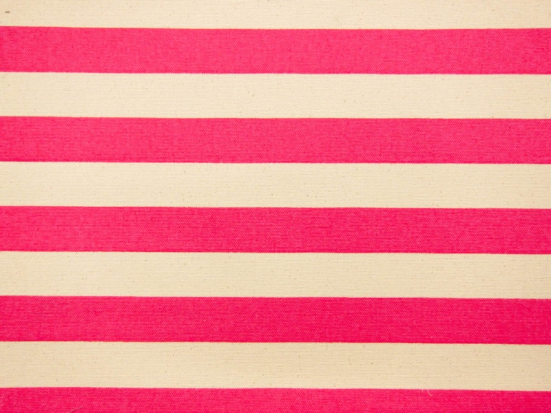Japanese Cotton Canvas 1.25" Stripe In Pink And Natural1