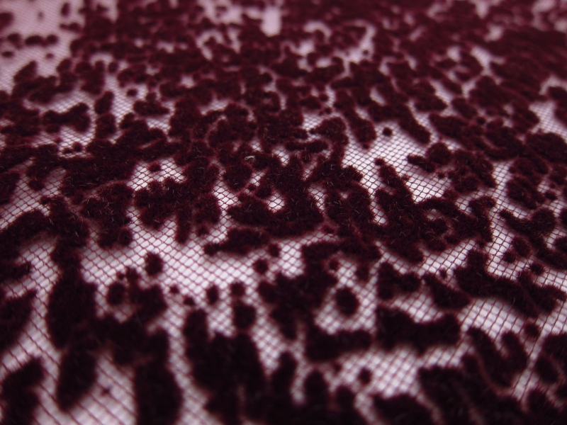 Flocked Tulle (in Burgundy)2