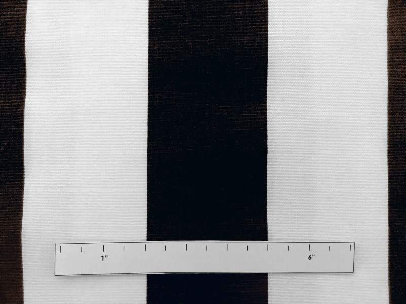 Cotton Canvas 3" Stripe in Espresso And White1
