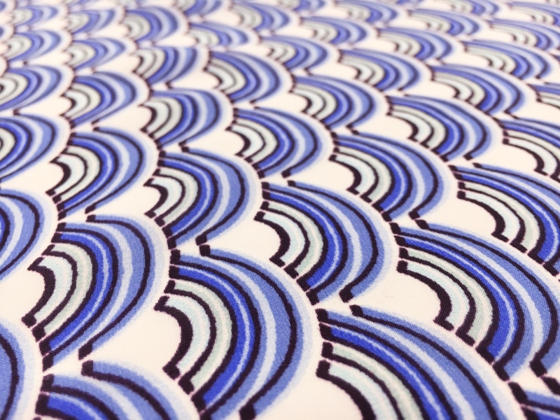 Printed Lightweight Silk Charmeuse with Repeated Geometric Patterns2