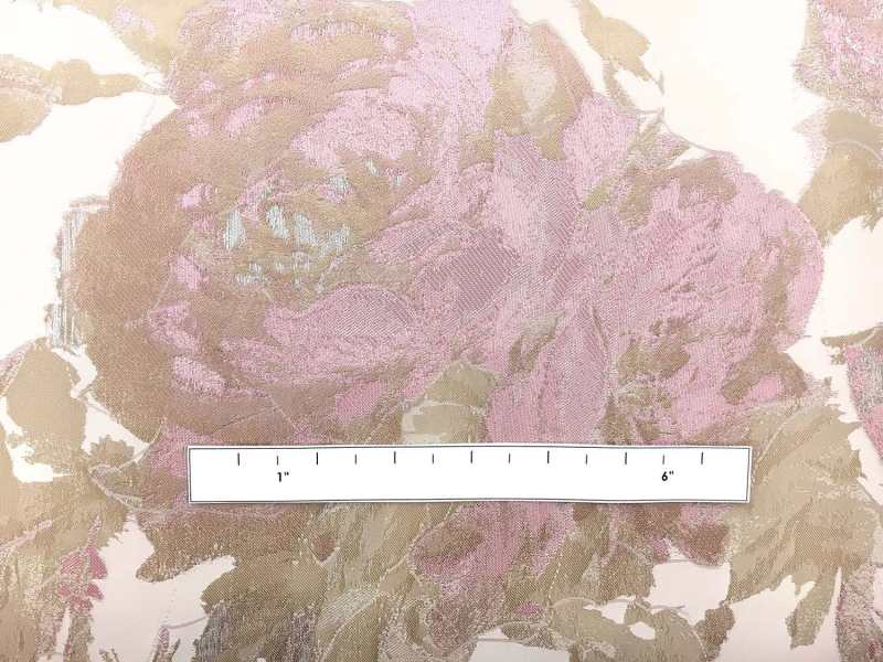 Silk Blend Fil Coupé with Roses and Leaves1