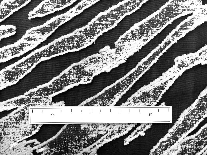 Silk and Viscose Blend Fil Coupé Organza with Large Diagonal Stripes1