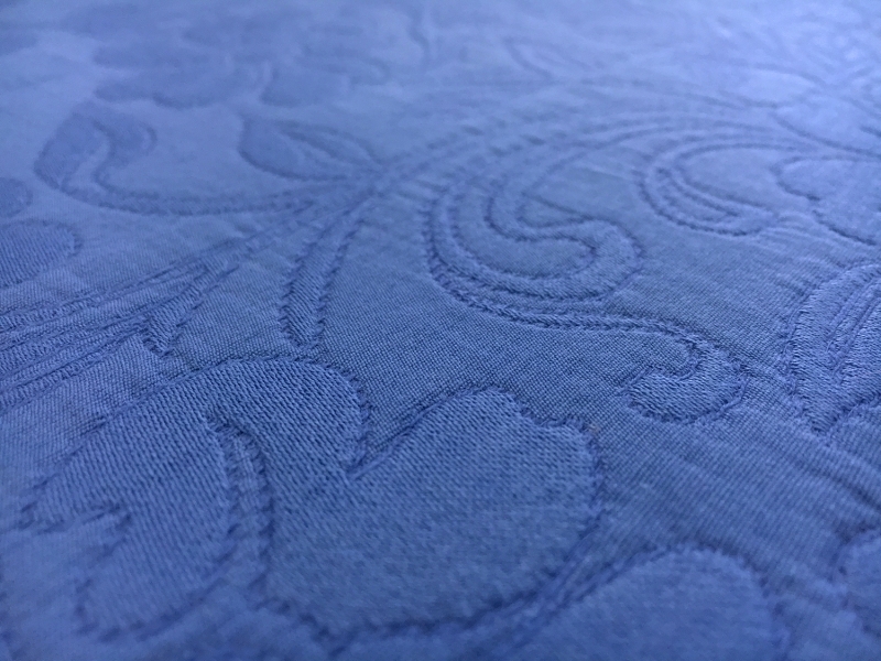 Italian Cotton Blend Floral Brocade in Periwinkle2