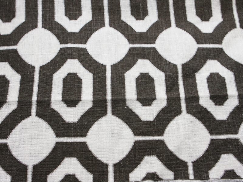 Linen Upholstery Geometric Print0