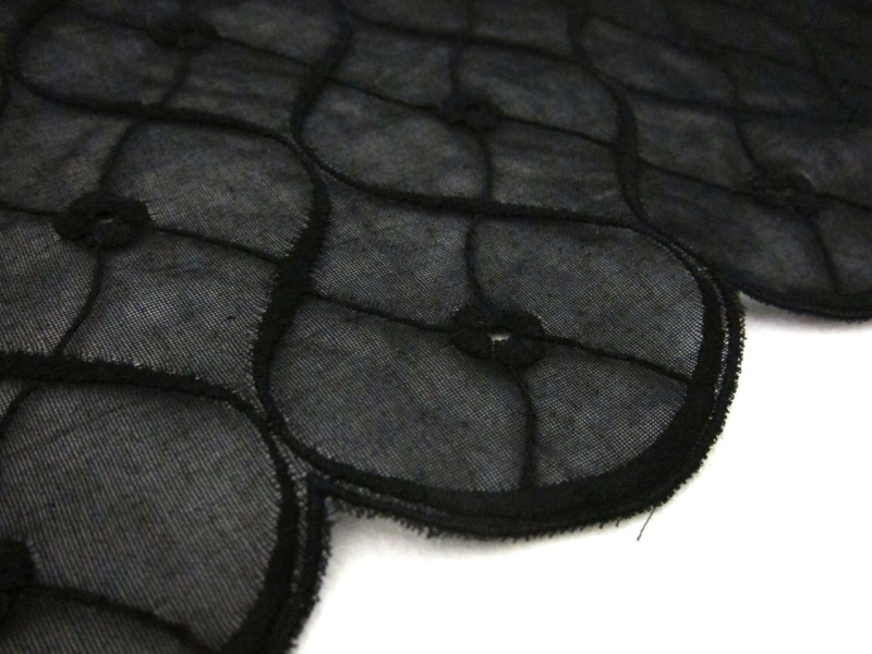 Embroidered Cotton Voile Eyelet in Black2