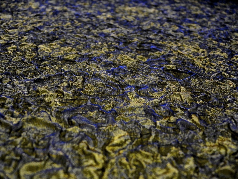Iridescent Metallic Silk Blend Organza Cloqué2