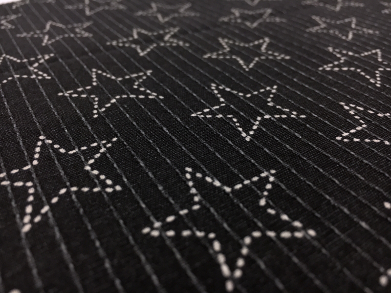 Japanese Textured Cotton With Pinstriped Starts Print2
