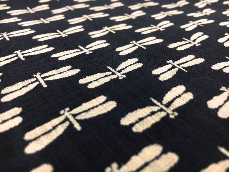 Japanese Textured Cotton With Dragonflies Repeat2