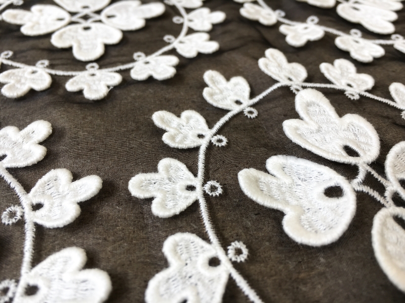 Forster Rohner Embroidered and Appliquéd Flowers on Silk Organza 2