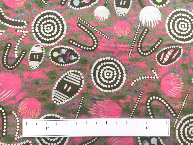 Australian Cotton Print With Aboriginal Motif3