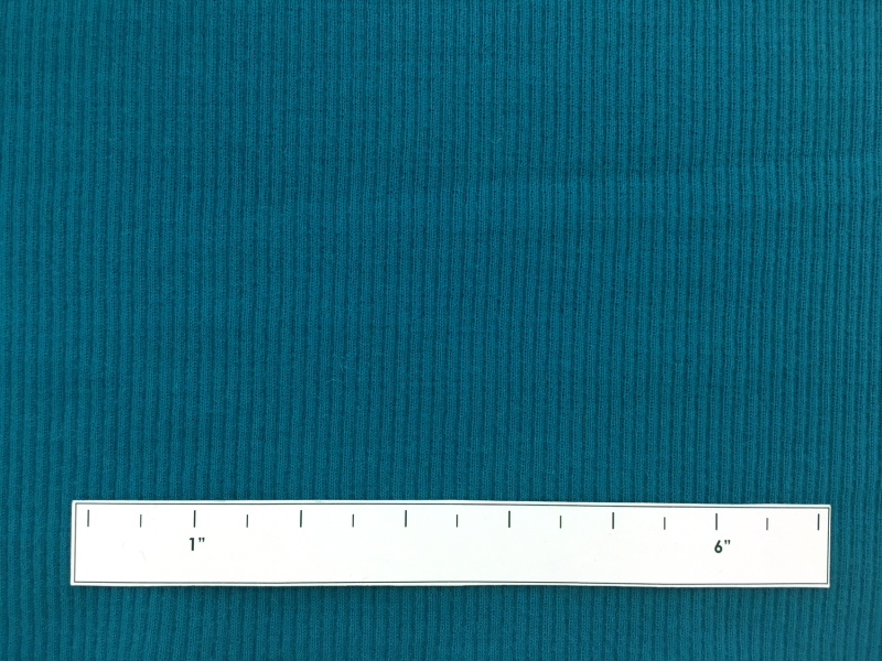 Virgin Wool Rib Knit inTurquoise1