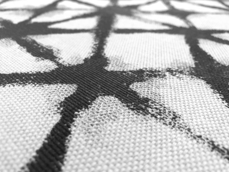 Charcoal Shibori Cotton Blend Upholstery Print2