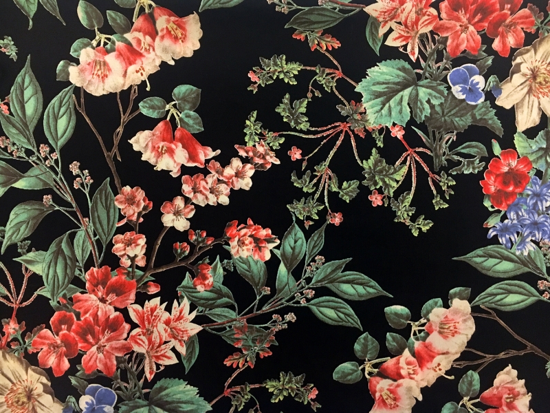 Poly Crepe de Chine Floral Print0