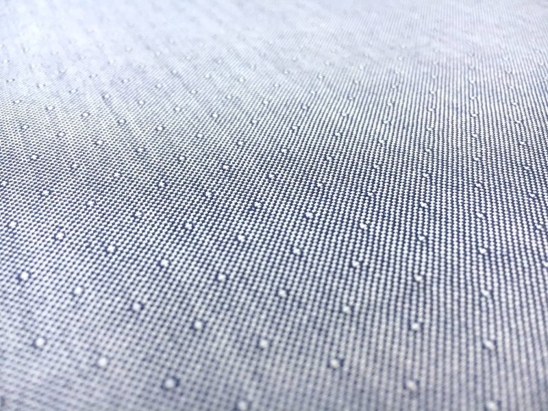 Cotton Oxford Dobby Shirting in Navy2