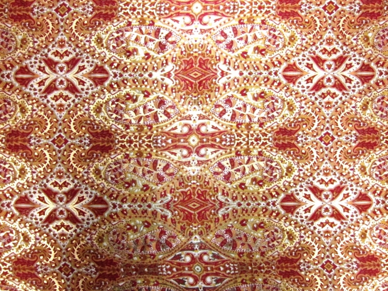 Printed Metallic Silk Charmeuse0