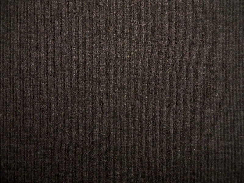 Virgin Wool Rib Knit in Charcoal0