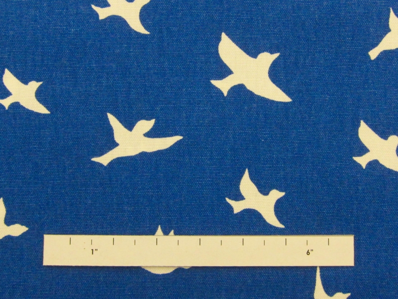 Cotton Canvas White Doves Print1