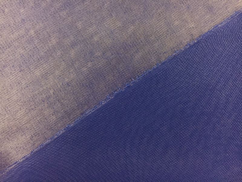 Microfiber Silver Metallic Chiffon in Zaffre Blue2