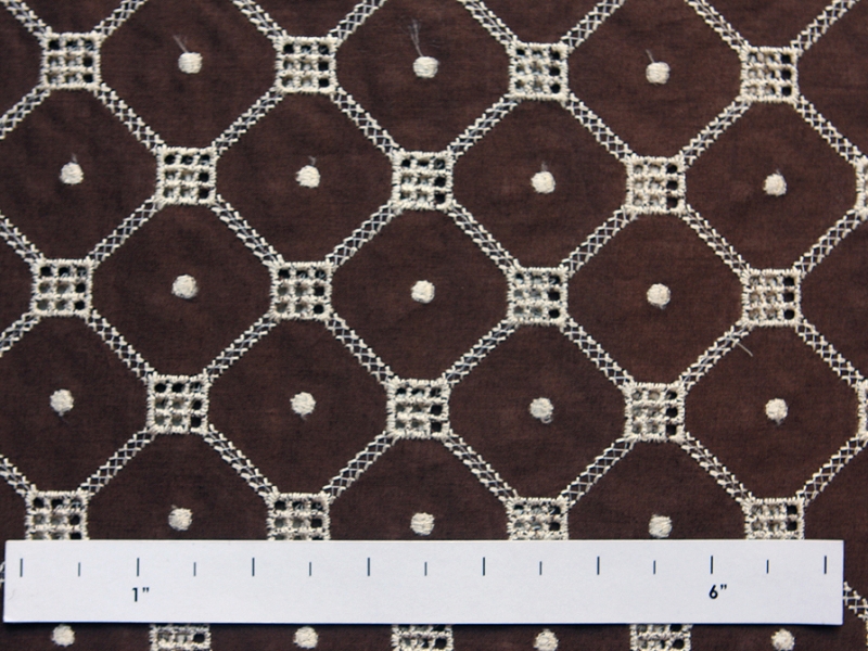 Cotton Eyelet in Brown0