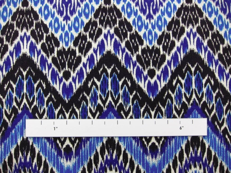 Linen Upholstery Multi Zig Zag Ikat Print1