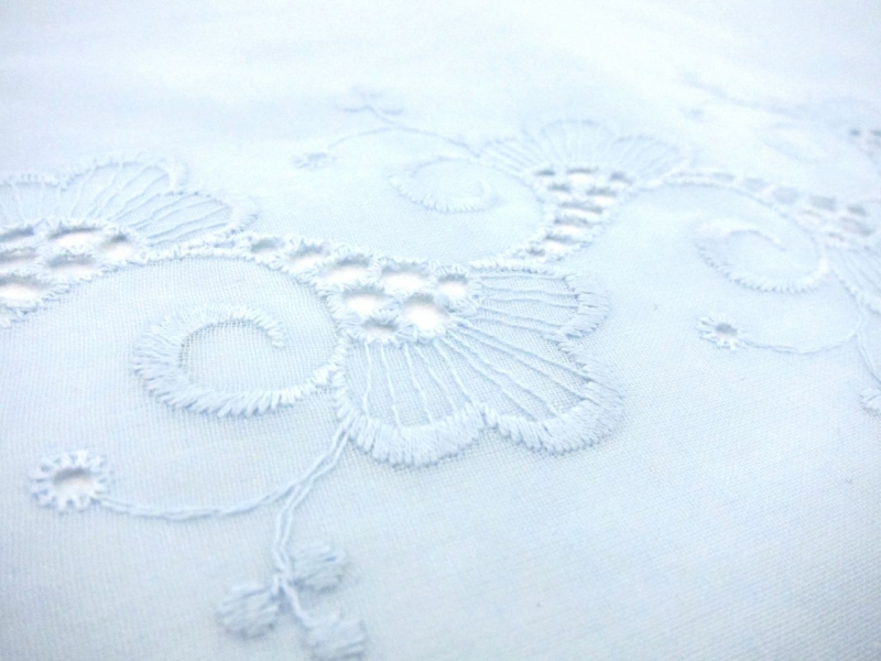 Embroidered Cotton Voile Eyelet in Sky Blue3