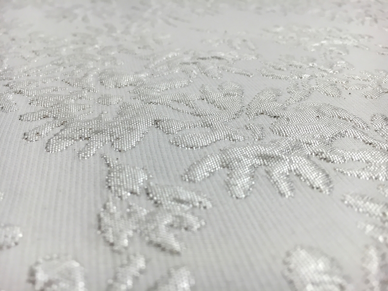 Metallic Floral Brocade in Silver2