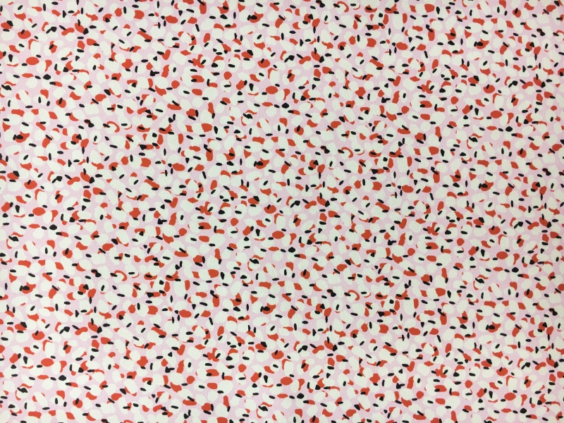 Printed Silk Satin Georgette with Irregular Dots0