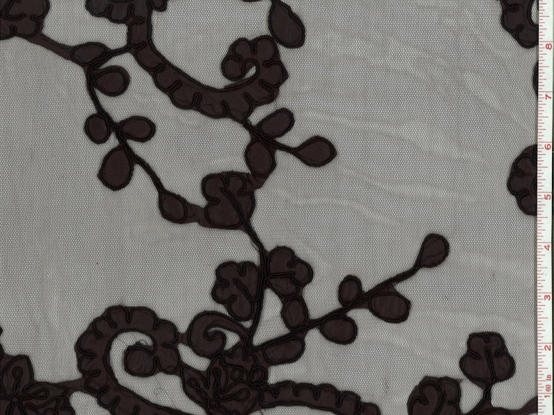 Black Cord Cut Satin Appliqued on Illusion3