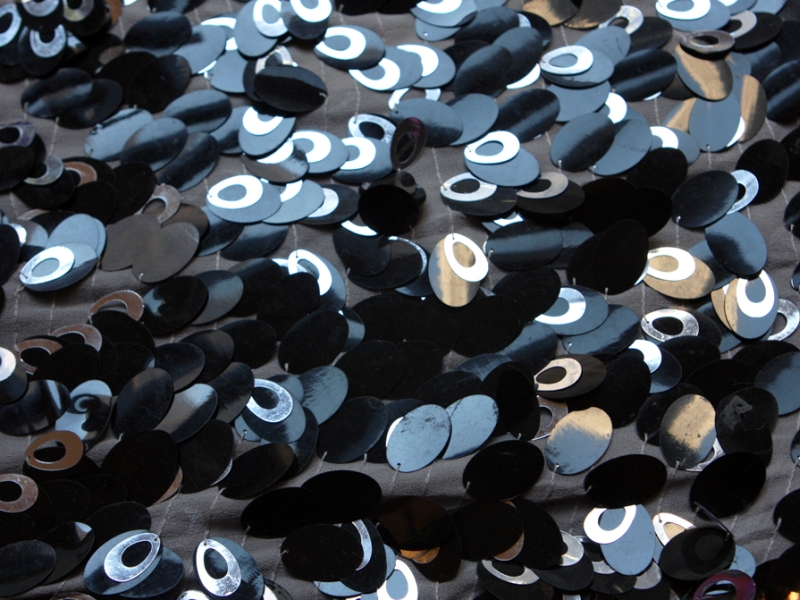 Novelty Paillettes on Silk Chiffon0