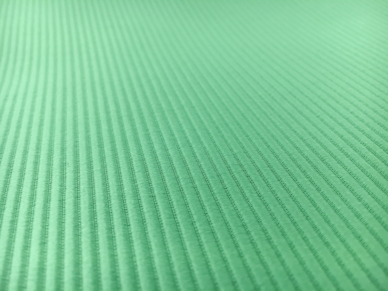 Italian Cotton and Acetate Ottoman in Turquoise2