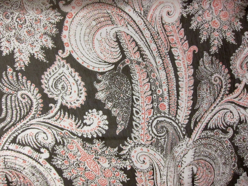 Printed Crinkle Silk Chiffon0