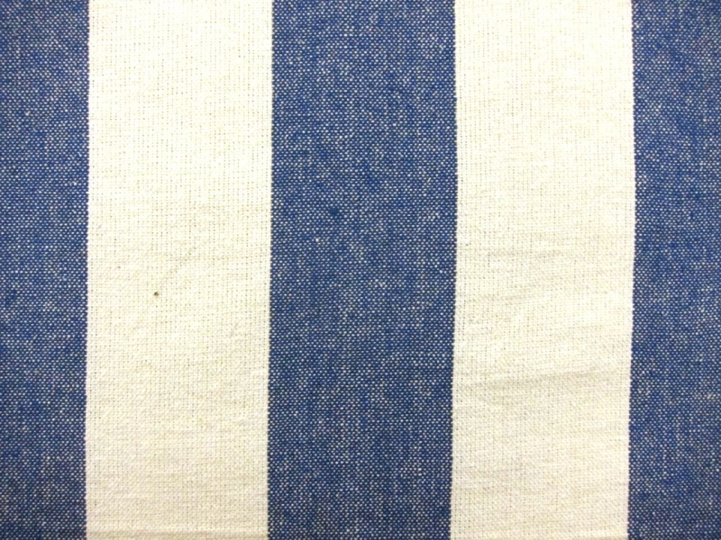 Cotton Upholstery 3" Stripe In Blueberry And Ivory0