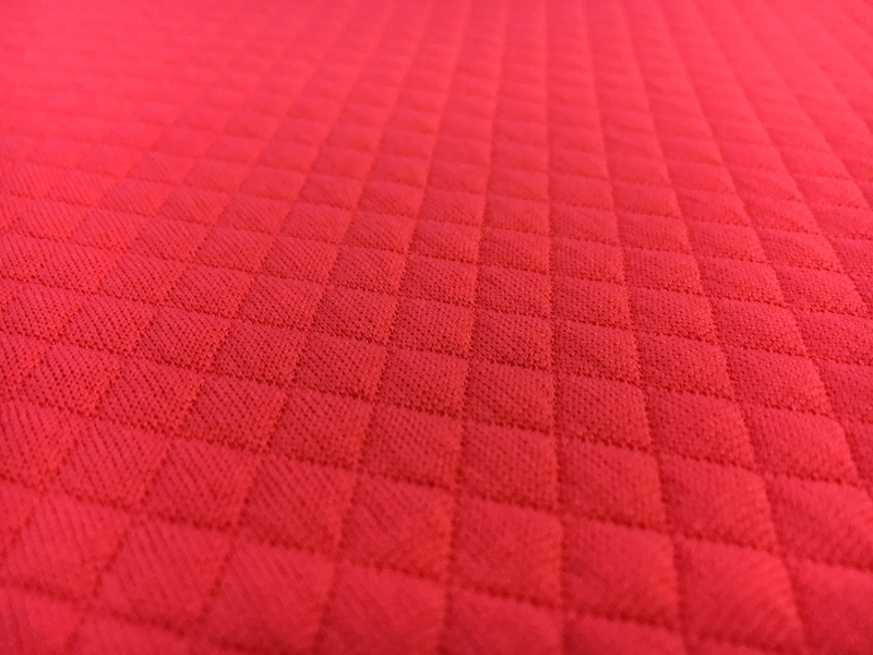 Poly Spandex Novelty Quilted Knit in Coral2