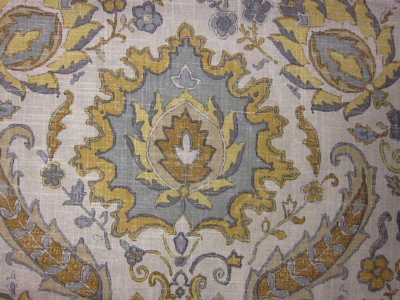 Linen Blend Upholstery Turkish Paisley Print 0